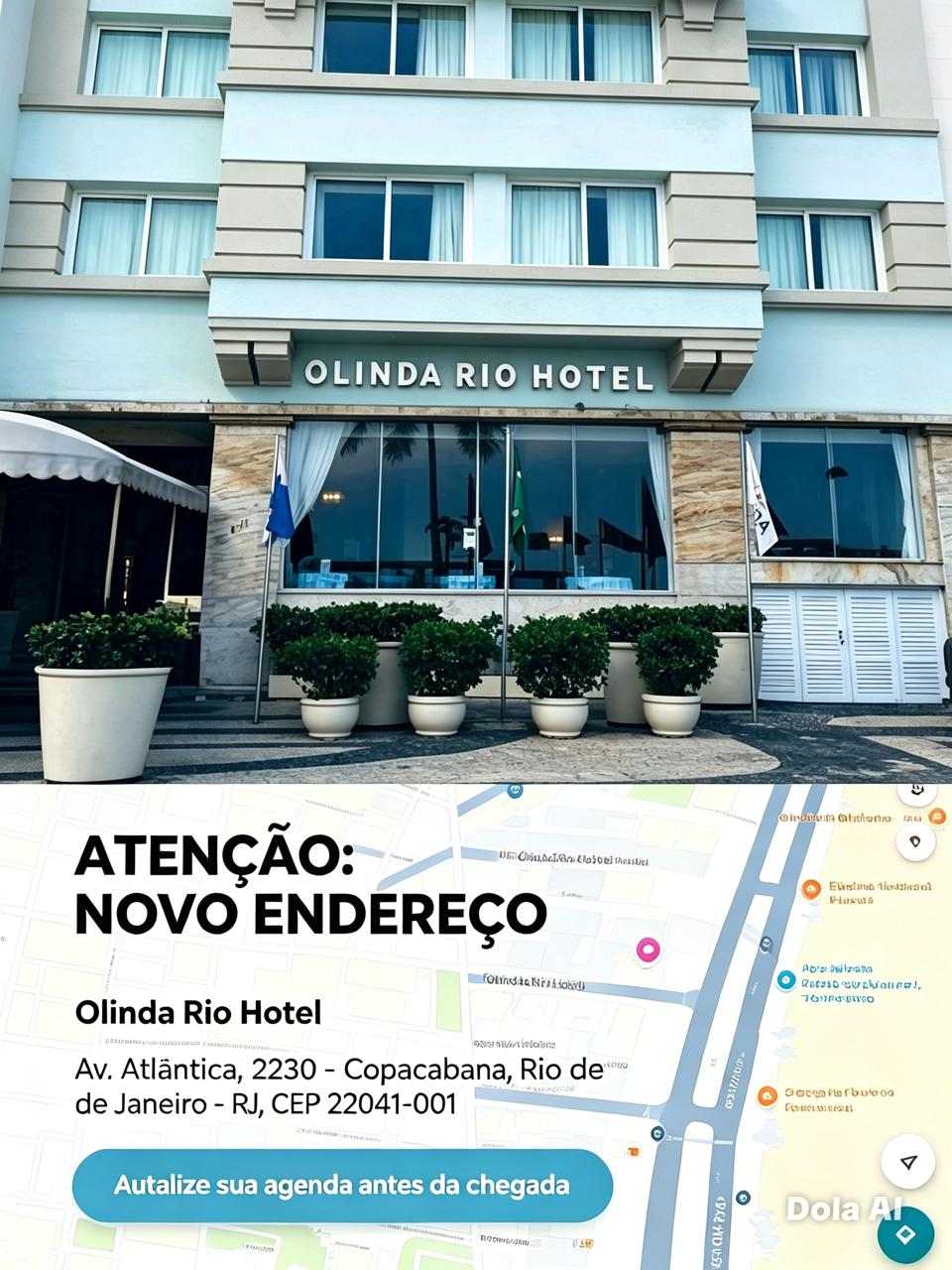 Base E-ScootRio em Copacabana — ponto de referência Olinda Rio Hotel, Av. Atlântica 2230